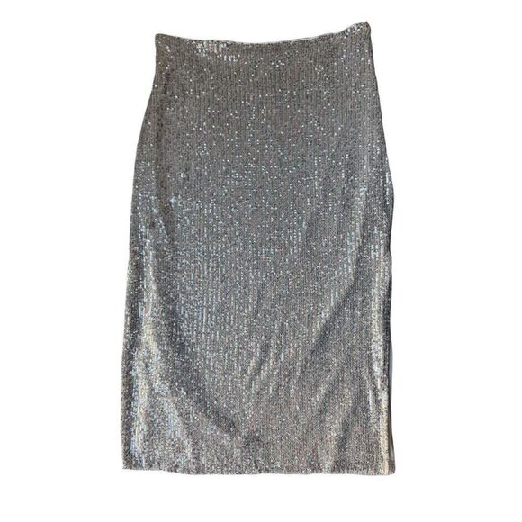Walter Baker Crista Midi Skirt- Ice Sequin Size 10 - Picture 5 of 11
